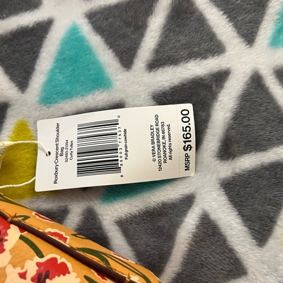 Vera Bradley Red and Tan Floral Shoulder Bag - Picture 6 of 6